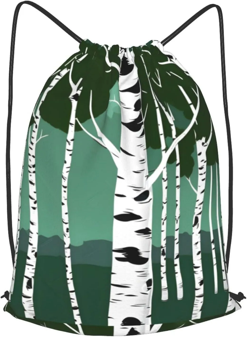Birch Trees Drawstring Backpack String Cinch Bag Polyester Sackpack For Fitness Training Workout