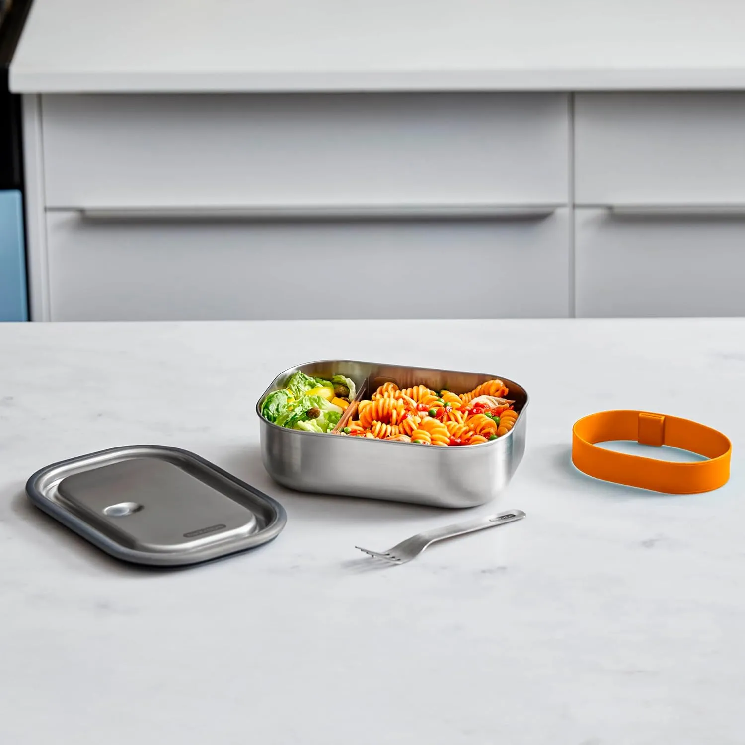 Black Blum Stainless-steel Lunch Box | Leak-proof Oven Safe Plastic Free Meal Prep Lunch Food Container, Orange, 1000ml / 34 fl oz