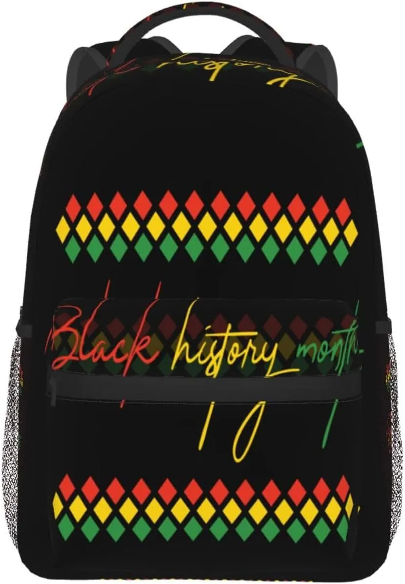 Black History Month Celebrated February Backpack Lightweight Laptop Backpack Casual Daypack Travel Double Shoulder Bag For Women Men