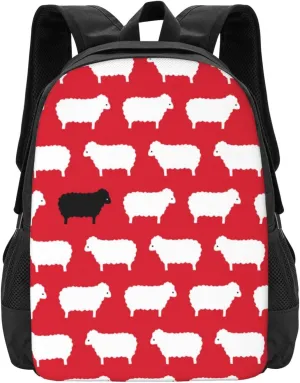 Black Sheep Sweater Pattern Lightweight Packable Backpack Travel Casual Hiking Daypack Foldable Backpack For Men Women