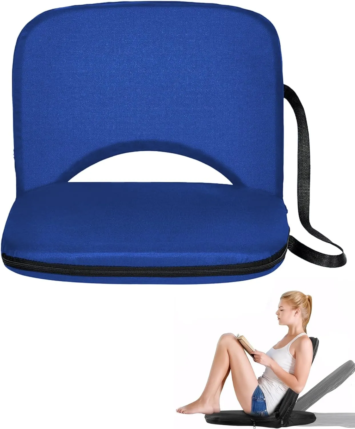 Bleacher Chairs with Back and Cushion Wide-Stadium Seats Bleacher Chairs 6-Position Reclining Waterproof Cushion Ultralight Foldable Thick Padding for Sport Events