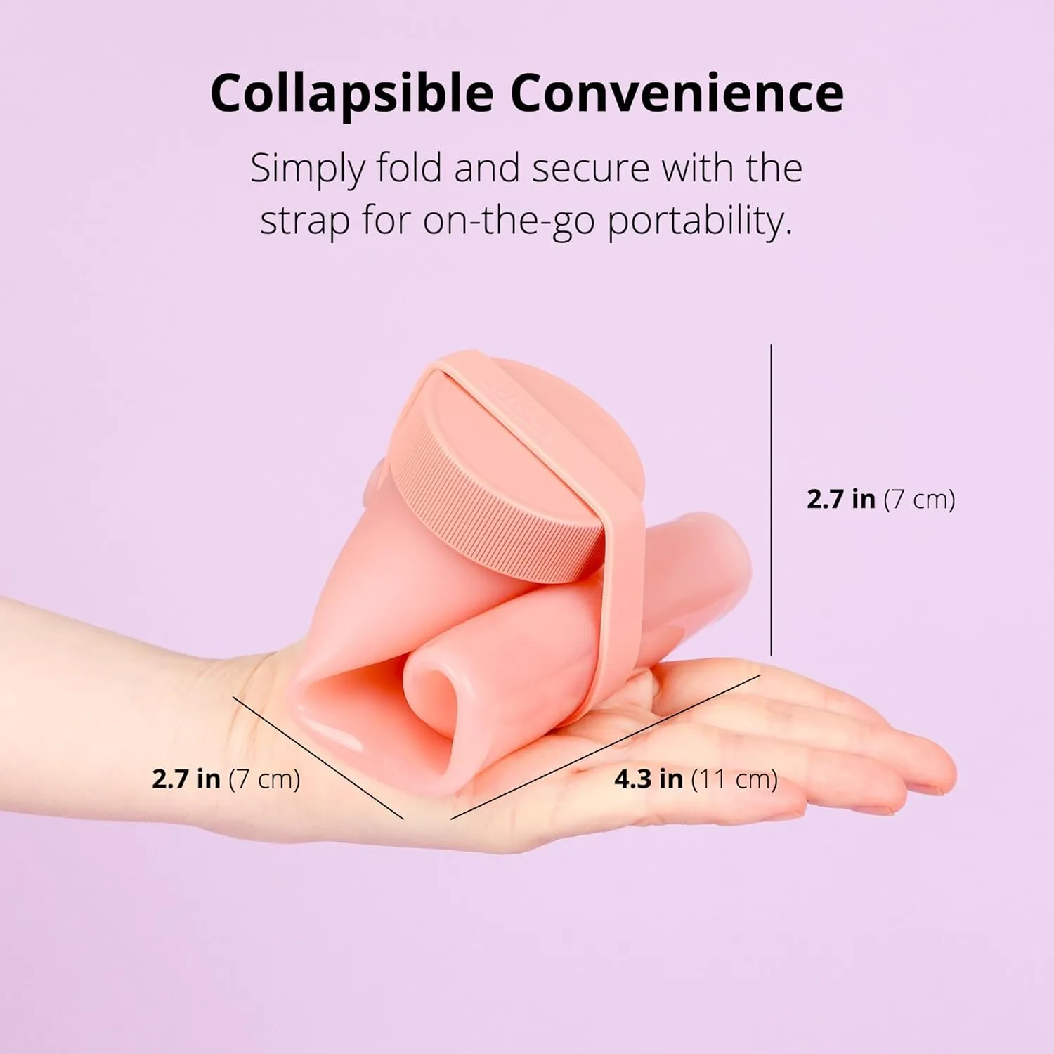 BLUE GINKGO Collapsible Water Bottle [2-Pack] – Lightweight, Foldable Silicone Bottles for Travel, Hiking, and Camping (16.9oz, Made in Korea, Rose Pink)