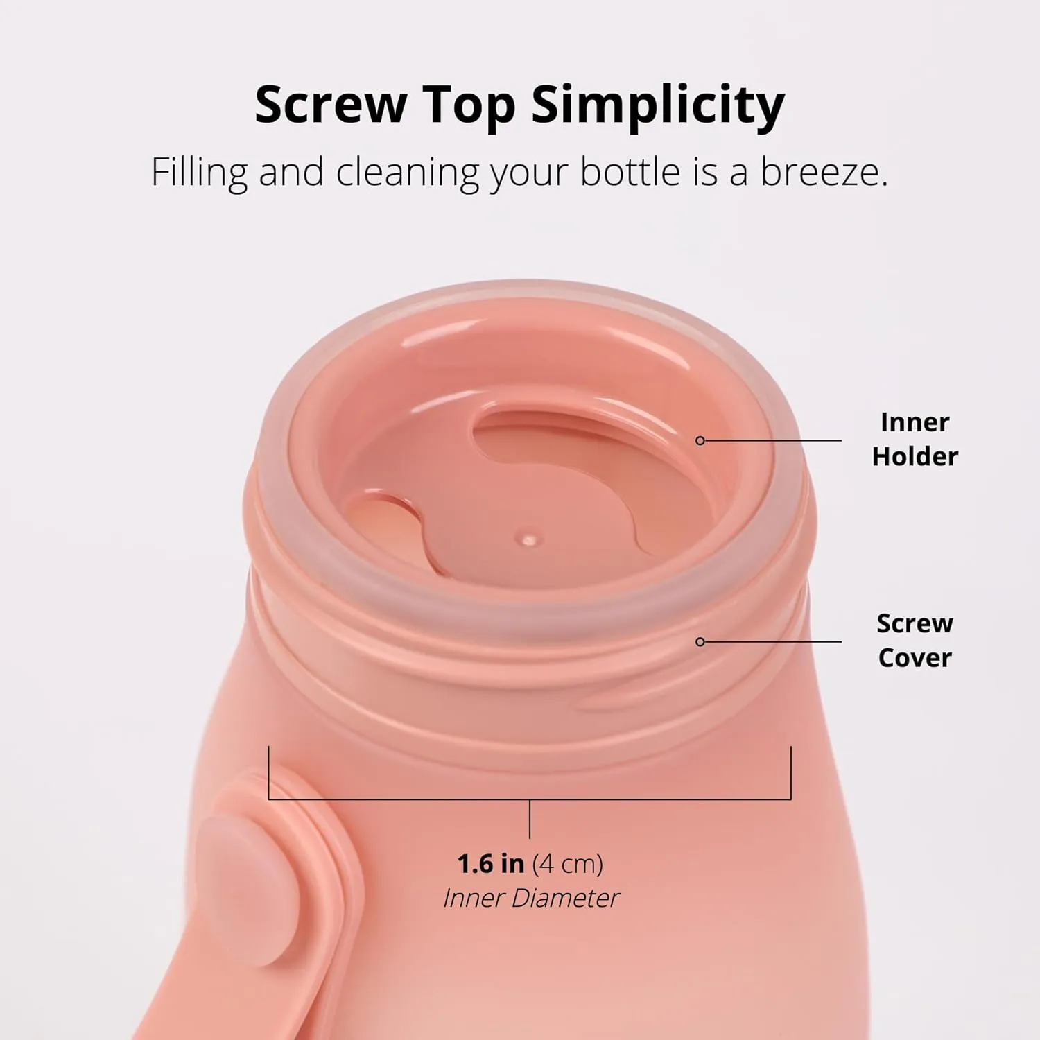 BLUE GINKGO Collapsible Water Bottle [2-Pack] – Lightweight, Foldable Silicone Bottles for Travel, Hiking, and Camping (16.9oz, Made in Korea, Rose Pink)