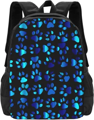 Blue Paw Print Lightweight Packable Backpack Travel Casual Hiking Daypack Foldable Backpack For Men Women