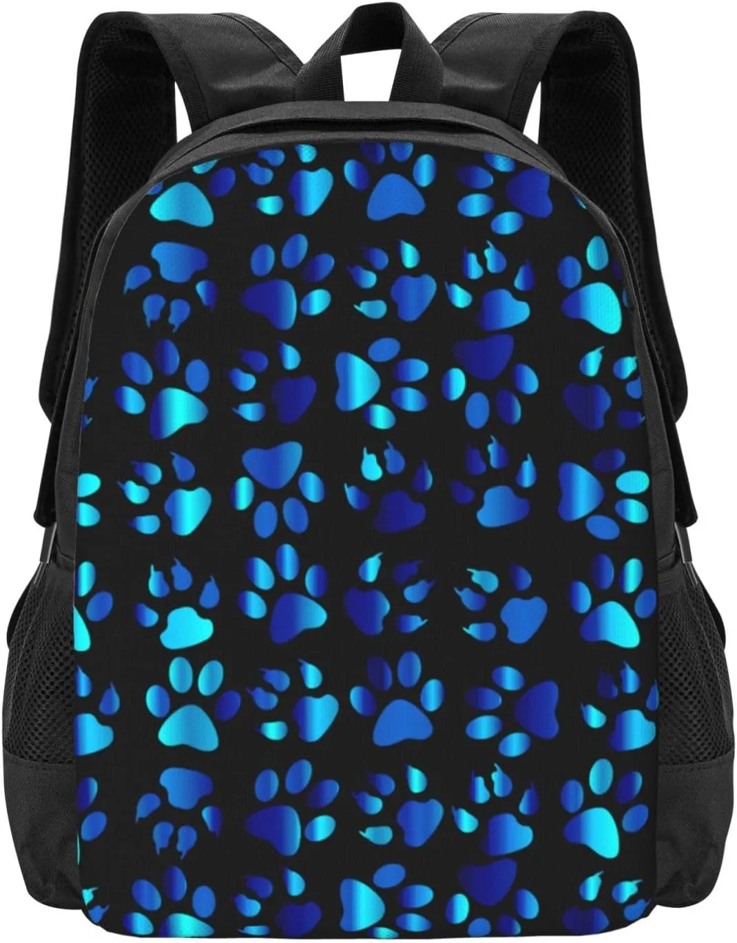 Blue Paw Print Lightweight Packable Backpack Travel Casual Hiking Daypack Foldable Backpack For Men Women