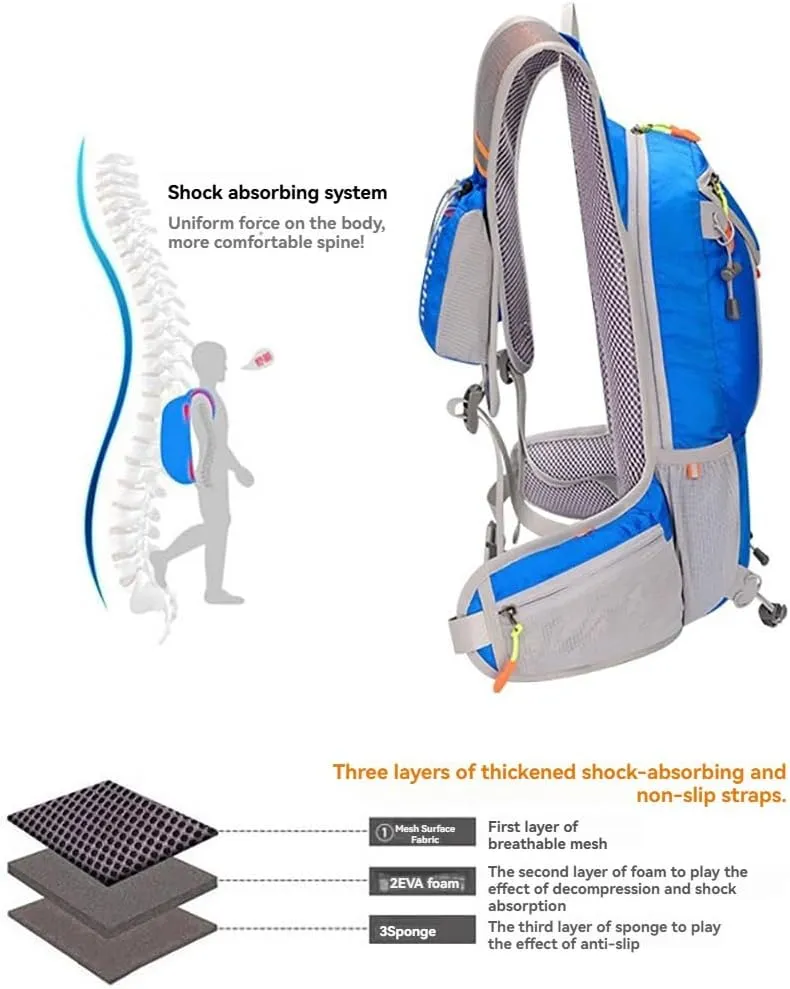 BlueField Lightweight Hydration Backpack Hiking Water Backpack Women Men Hydration Pack for Travel, Biking, Running
