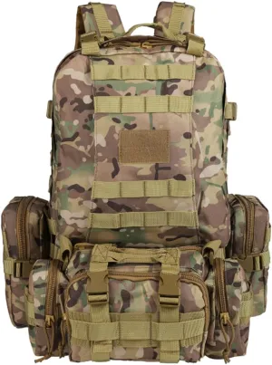 BOMTURN Tactical Backpack Military Men Army Rucksack 60L Large Assault Pack Detachable Molle Bag Outdoor Camping Travel