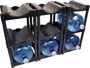 Bottle Buddy Water Bottle Storage Rack 9 Tray - Plastic Water Bottle Organizer or Three to Five Gallon Bottle Storage – Customizable Water Gallon Holder for Easy Storage and Organization
