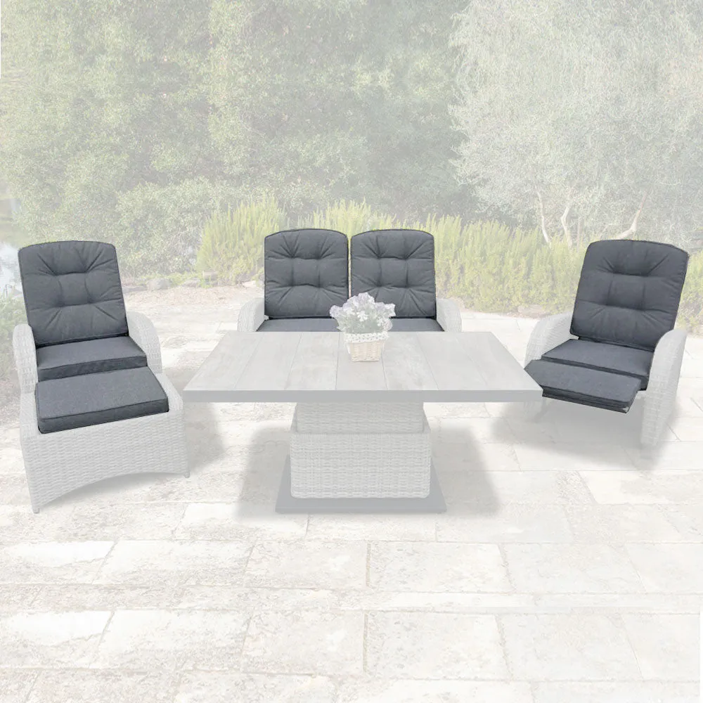 Bowness Lounge Set All Weather Replacement Cushions - Grey | Vila