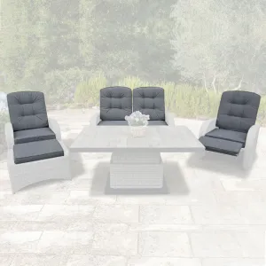 Bowness Lounge Set All Weather Replacement Cushions - Grey | Vila