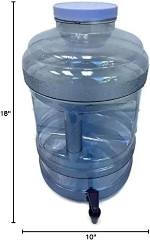 BPA-Free Reusable Food Grade Safe Tritan Leak-Proof Plastic Water Bottle Spigot Gallon Jug Container With Handle - Made in USA (5 Gallon Big-Wide Mouth)