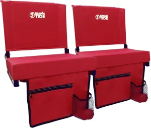 BRAWNTIDE Wide Stadium Seat - Extra Thick Cushion, Great Back Support, Lightweight Chair, Multiple Storage Pockets, Compact, Ideal for Sporting Events