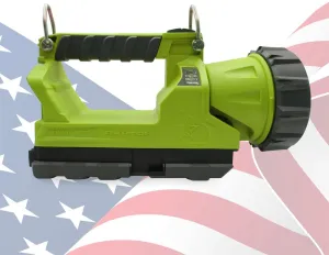 BRIGHT STAR Raptor Spot Rechargeable Lantern with 135,000 Candela Brightness, Ultra-Long Range, intrinsically Safe, 3 Modes, (4-Cell Pack, Hi-Vis Green)