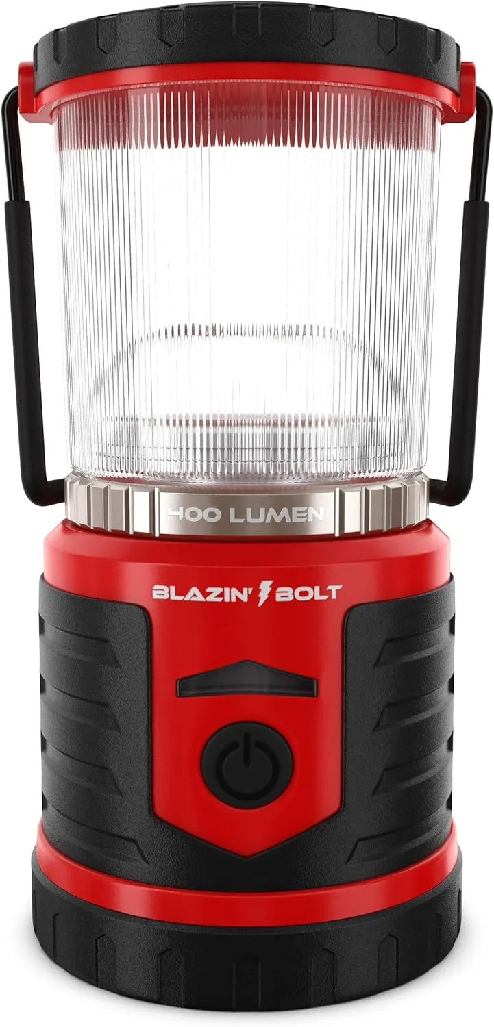 Brightest LED Rechargeable Lantern | Hurricane, Camping, Storm | Power Bank Light | 400 Hour Runtime (400 Lumen, Red)