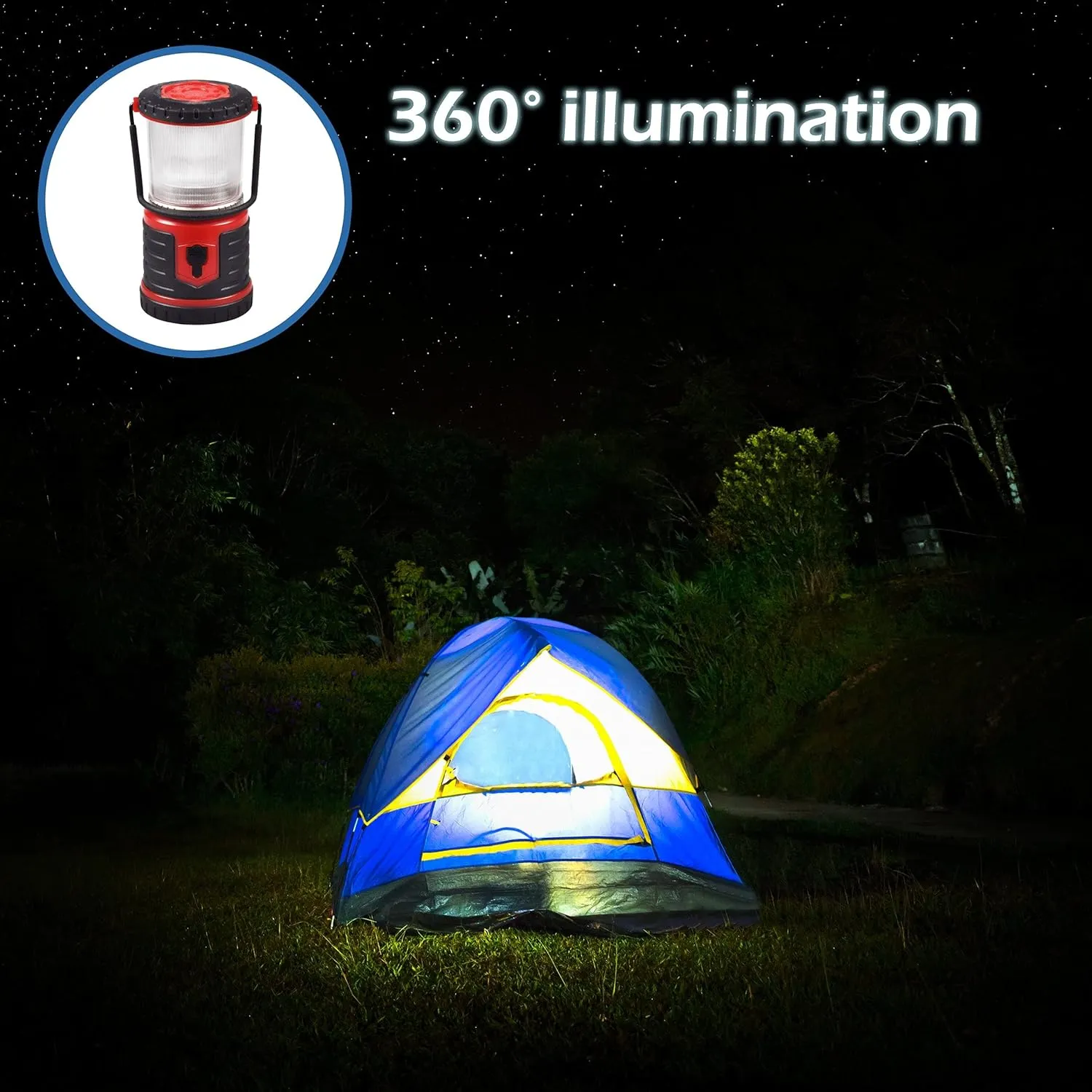 Brightest LED Rechargeable Lantern | Hurricane, Camping, Storm | Power Bank Light | 400 Hour Runtime (400 Lumen, Red)