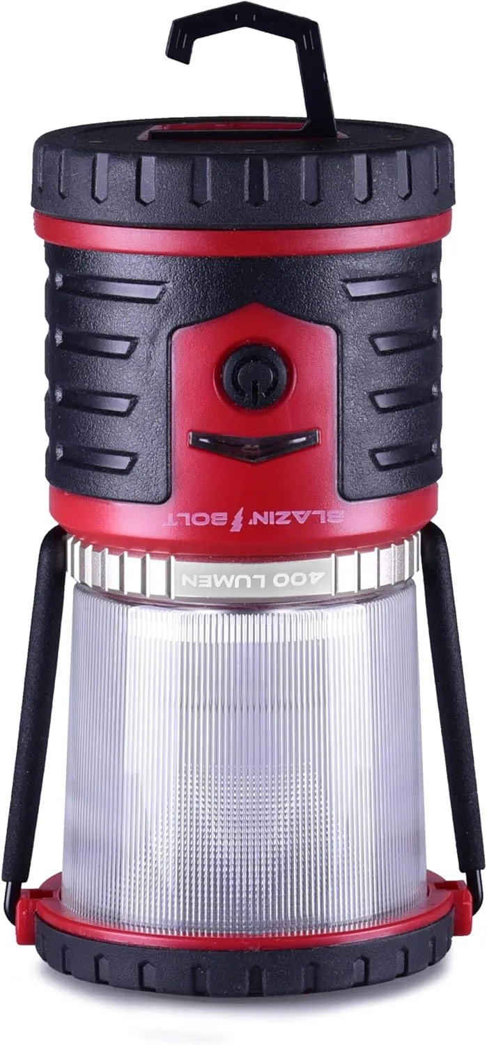 Brightest LED Rechargeable Lantern | Hurricane, Camping, Storm | Power Bank Light | 400 Hour Runtime (400 Lumen, Red)