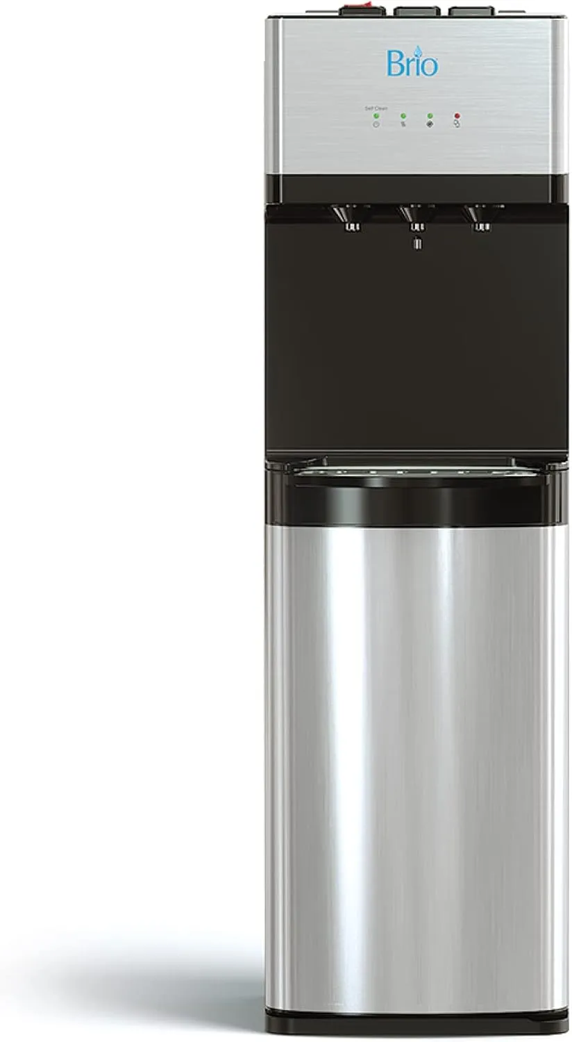 Brio Self Cleaning Bottleless Water Cooler Dispenser, UL Approved, Stainless Steel, Point of Use Drinking Water Filter, Hot, Cold, and Room Temperature