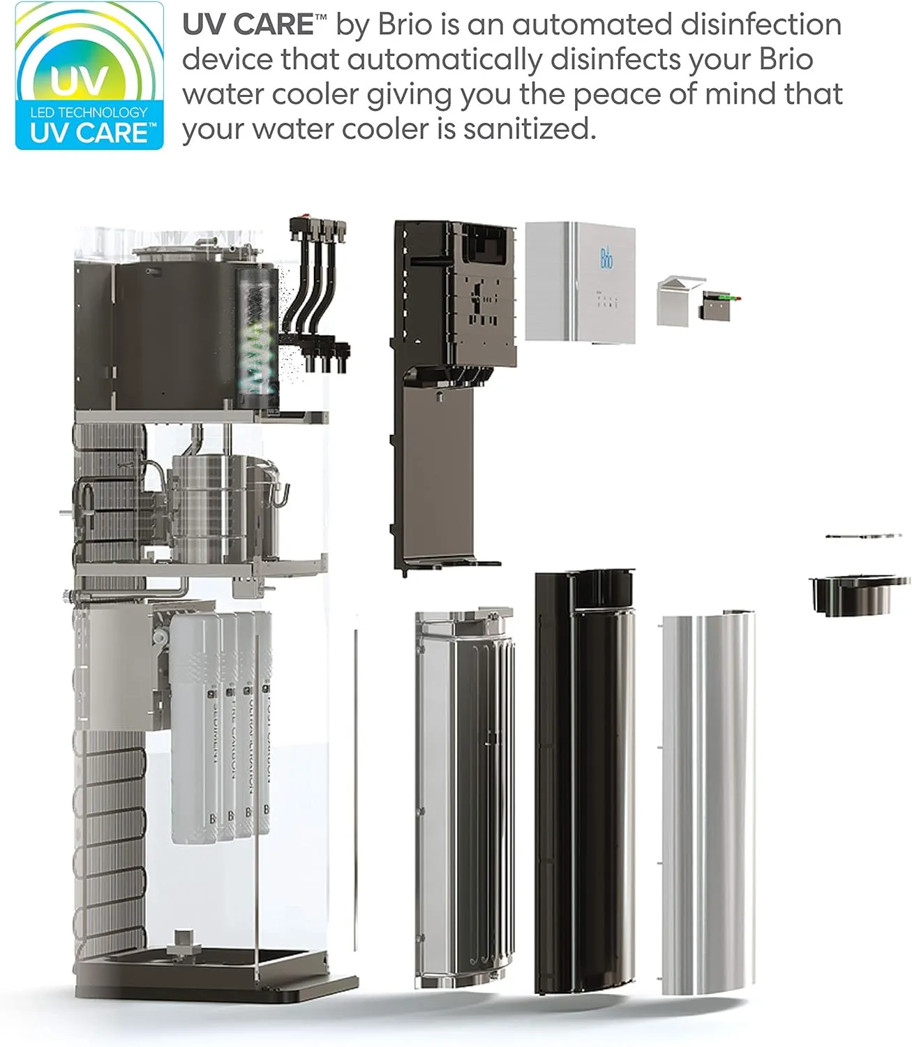 Brio Self Cleaning Bottleless Water Cooler Dispenser, UL Approved, Stainless Steel, Point of Use Drinking Water Filter, Hot, Cold, and Room Temperature