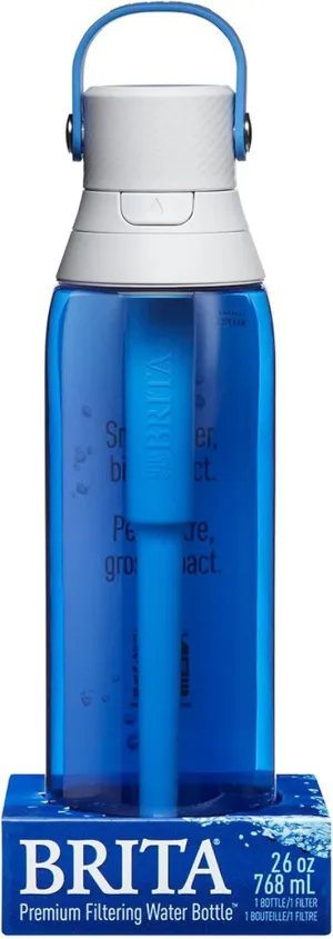 Brita 26 Ounce Premium Filtering Water Bottle with Filter - BPA Free - Sapphire