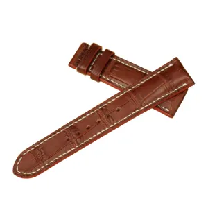 Brown Alligator watch strap, Premium Quality Alligator leather watch band (21mm, Steel Folding Clasp)