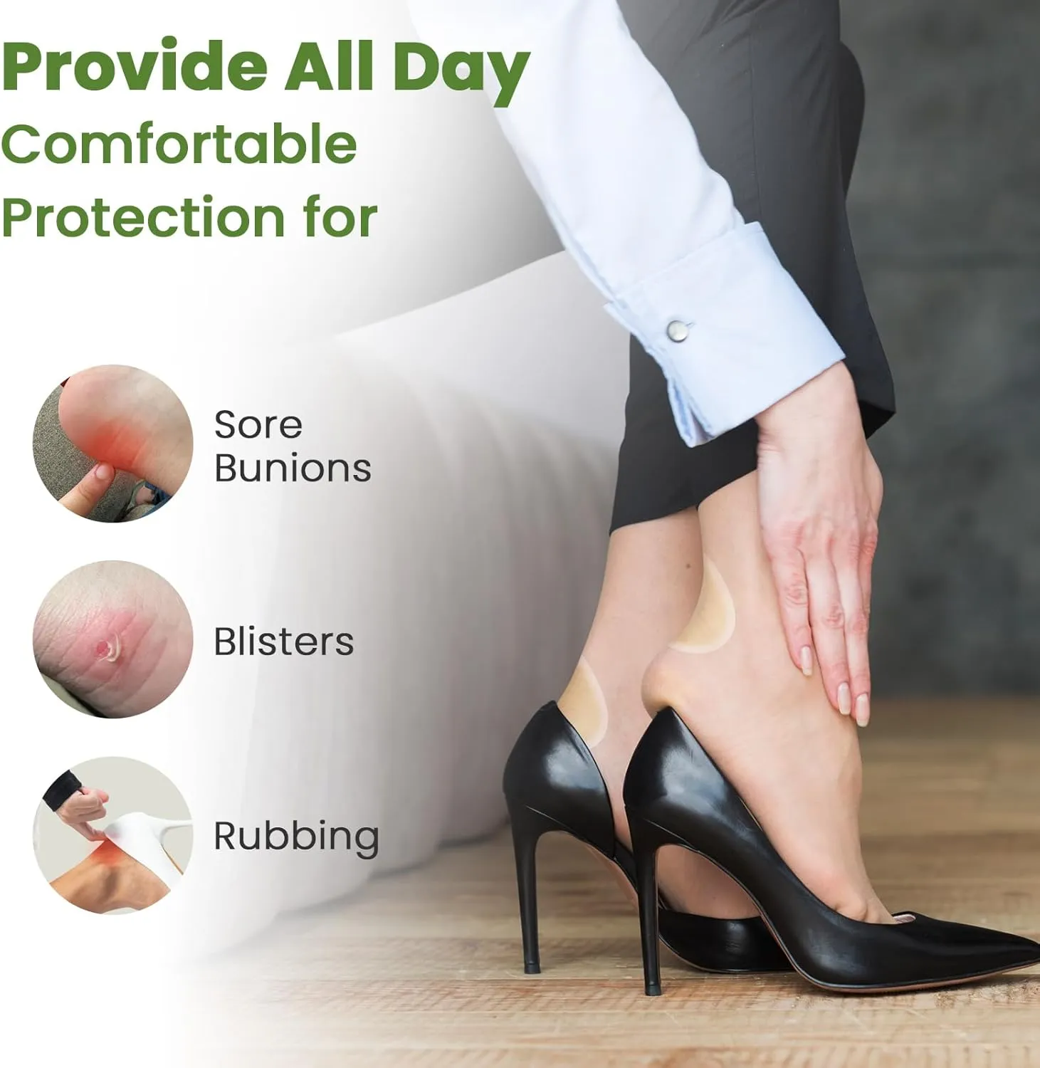 Bukihome Gel Blister Hydrocolloid Bandages - 60Pcs Blister Cushions for Foot - Water Resistant Adhesive Bandages, Toe Blister Pads for Prevention & Recovery, Reduce Friction with Heels (Heel Pack)