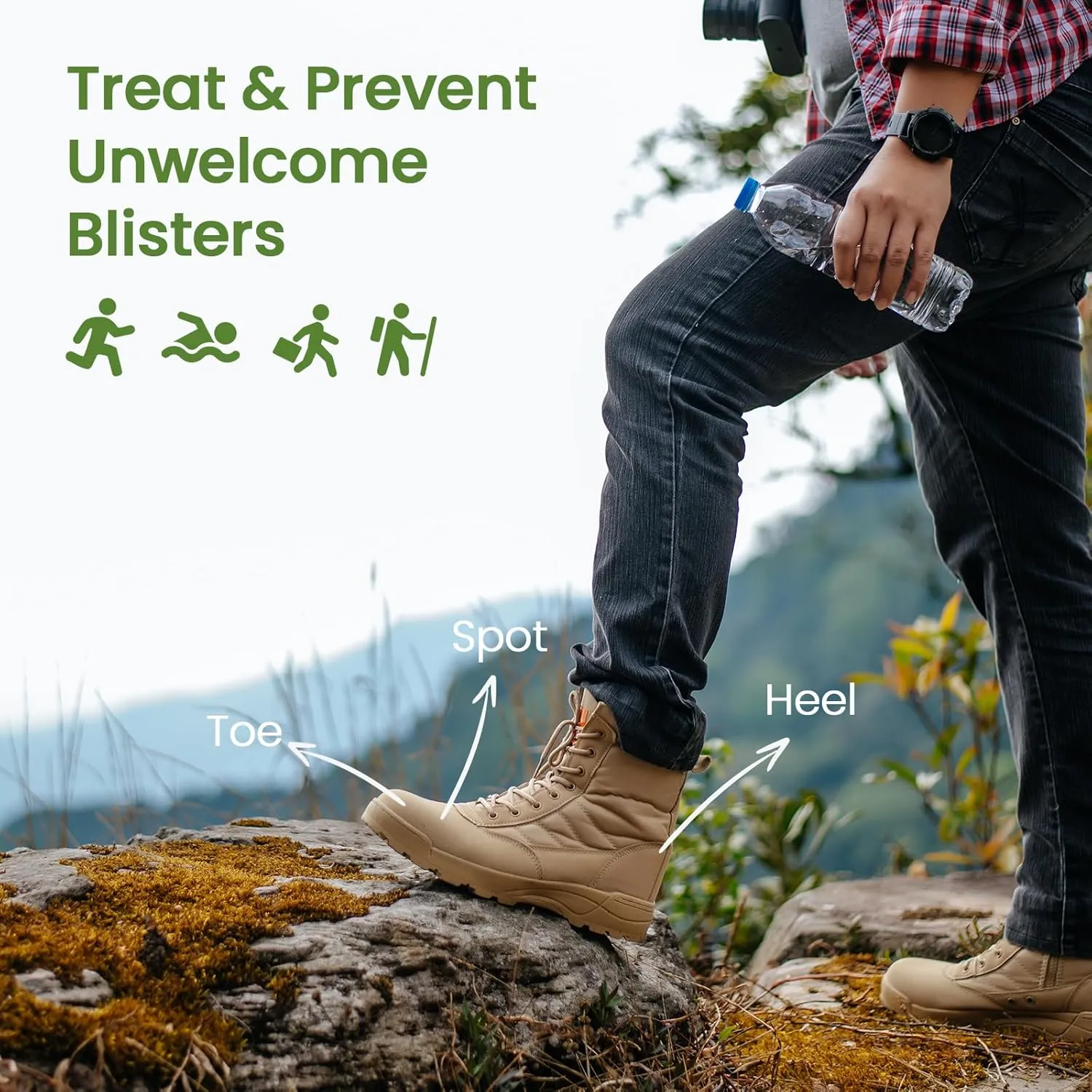 Bukihome Gel Blister Hydrocolloid Bandages - 60Pcs Blister Cushions for Foot - Water Resistant Adhesive Bandages, Toe Blister Pads for Prevention & Recovery, Reduce Friction with Heels (Variety Pack)
