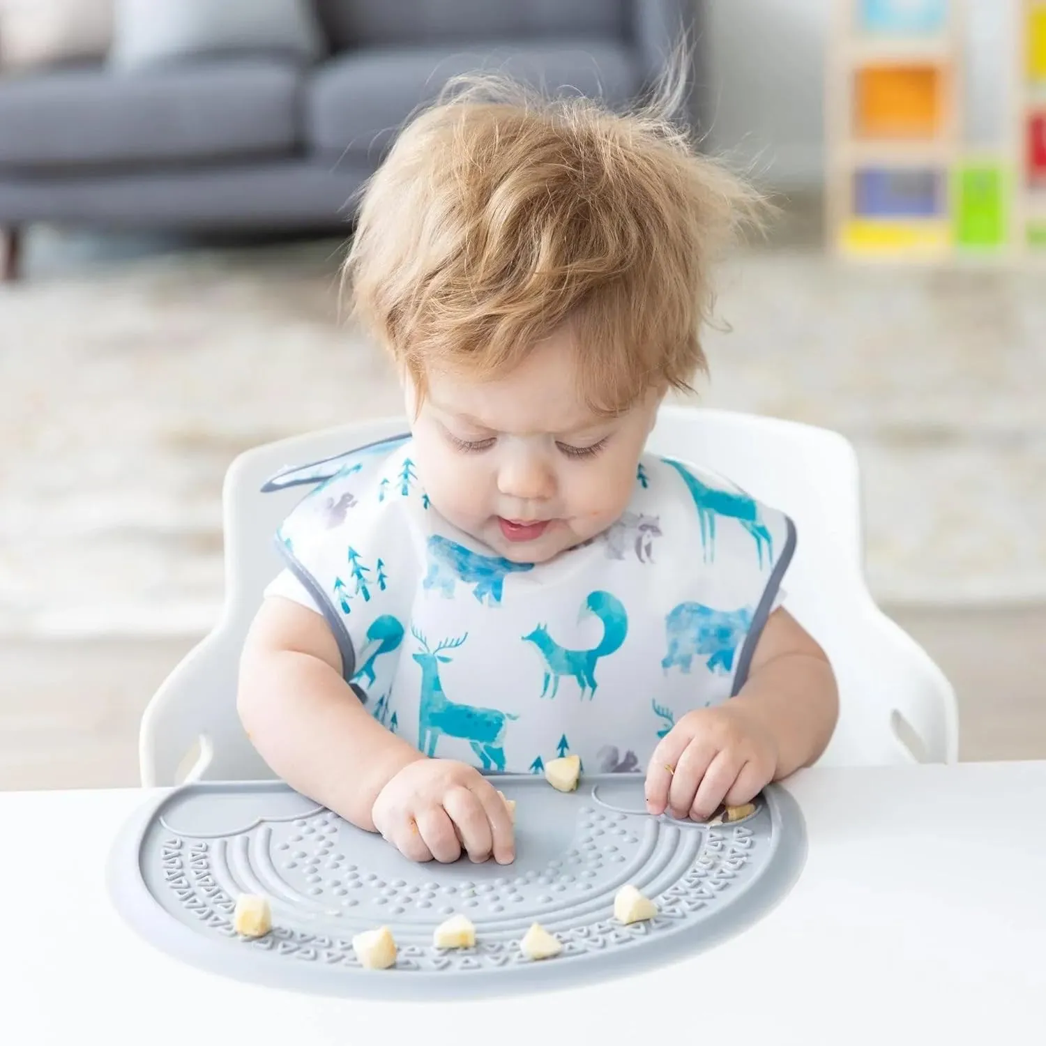 Bumkins Bibs for Girl or Boy, SuperBib Baby and Toddler for 6-24 Months, Essential Must Have for Eating, Feeding, Baby Led Weaning Supplies, Mess Saving Catch Food, 3-pk Outdoors and Wildlife