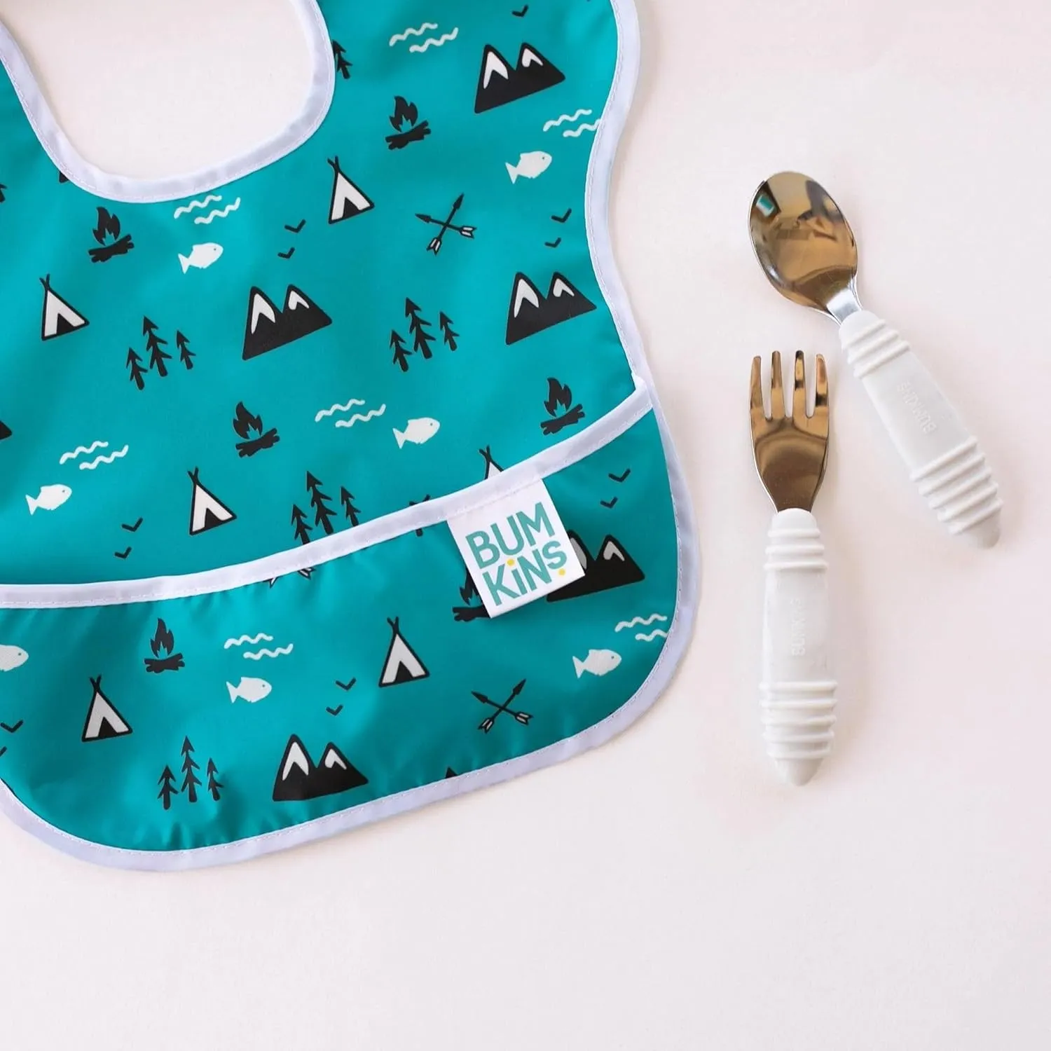 Bumkins Bibs for Girl or Boy, SuperBib Baby and Toddler for 6-24 Months, Essential Must Have for Eating, Feeding, Baby Led Weaning Supplies, Mess Saving Catch Food, 3-pk Outdoors and Wildlife