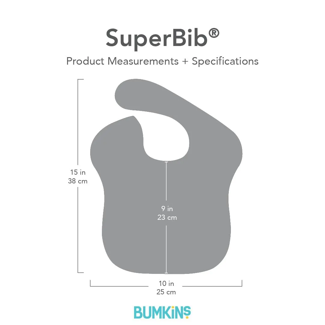 Bumkins Bibs for Girl or Boy, SuperBib Baby and Toddler for 6-24 Months, Essential Must Have for Eating, Feeding, Baby Led Weaning Supplies, Mess Saving Catch Food, Fabric 3-pk Floral and Lace