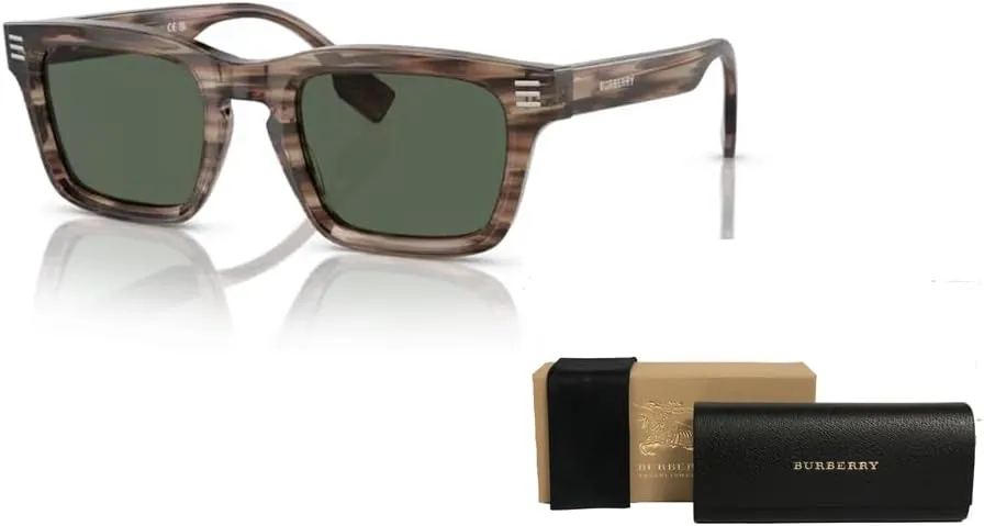 BURBERRY BE4403 Rectangle Sunglasses for Men   BUNDLE With Designer iWear Complimentary Eyewear Kit