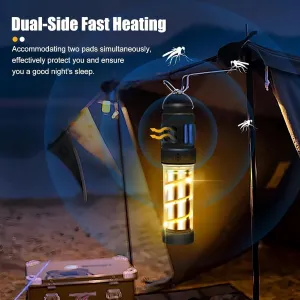 Buzz Defense Portable Integrated Camping,Waterproof Rechargeable Flashlight Camping Lantern Lights,Five Adjustable Lighting,Light with Tripod,for Outdoor,Picnic (Black)