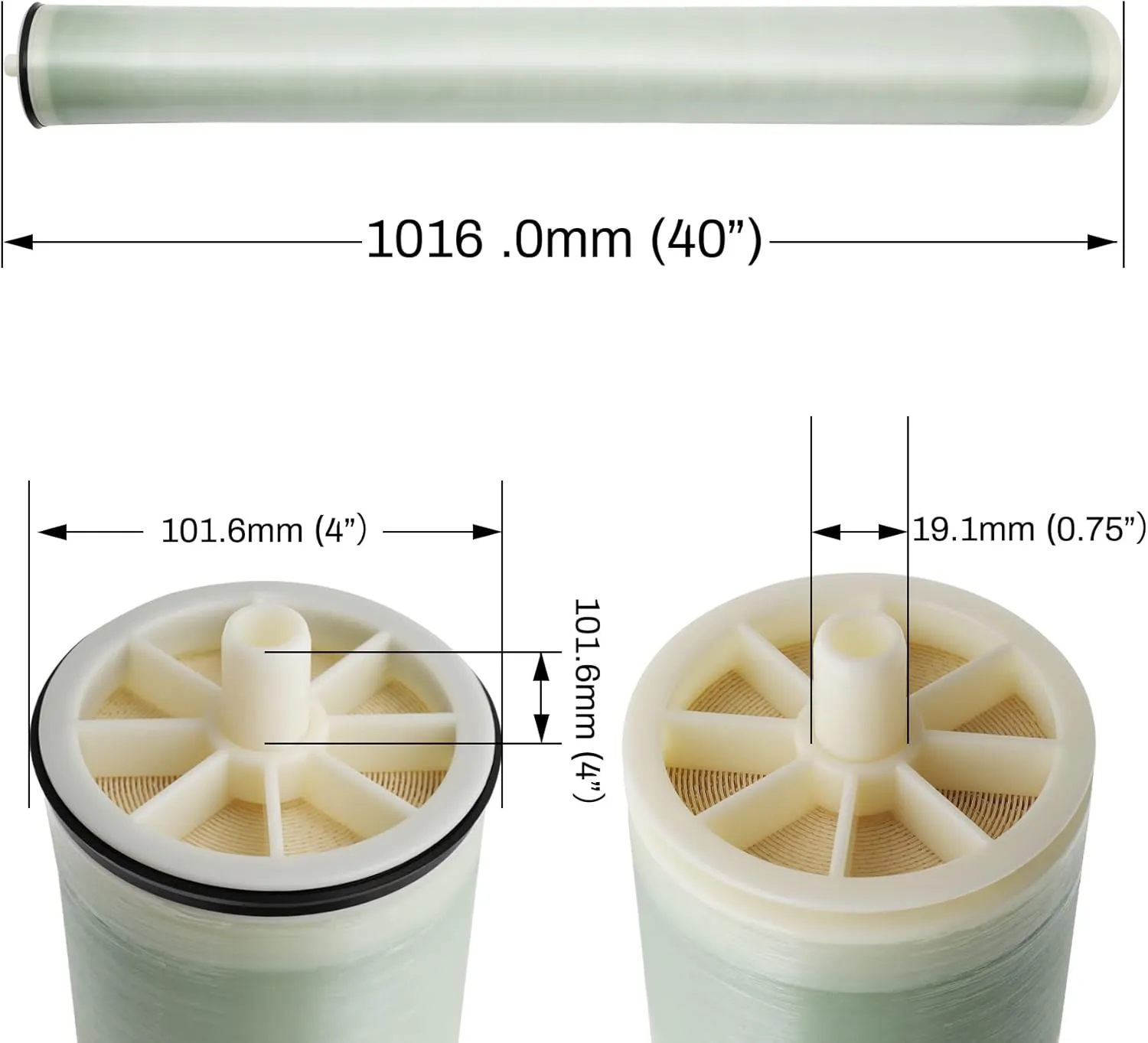 BW-4040, BW-4040 Reverse Osmosis Membrane for Desalination of Brackish Water, 4x40 Reverse Osmosis Membrane for Commercial, Industrial, Whole House, NSF Certified, 99.5% Desalination Rate, 2400 GPD