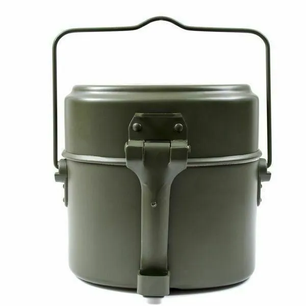 BW Germany Army Style mess kit Aluminium military bowler pot 3 pieces kit repro