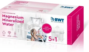 BWT Magnesium Mineralized Water Filter, 6-Pack - Long Life Mg2  Cartridge for Water Filters, 6x120L Capacity, Maximum Protection for Espresso Machines