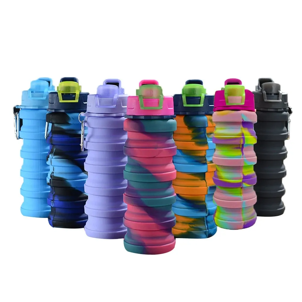 Camouflage Silicone Collapsible Water Bottle