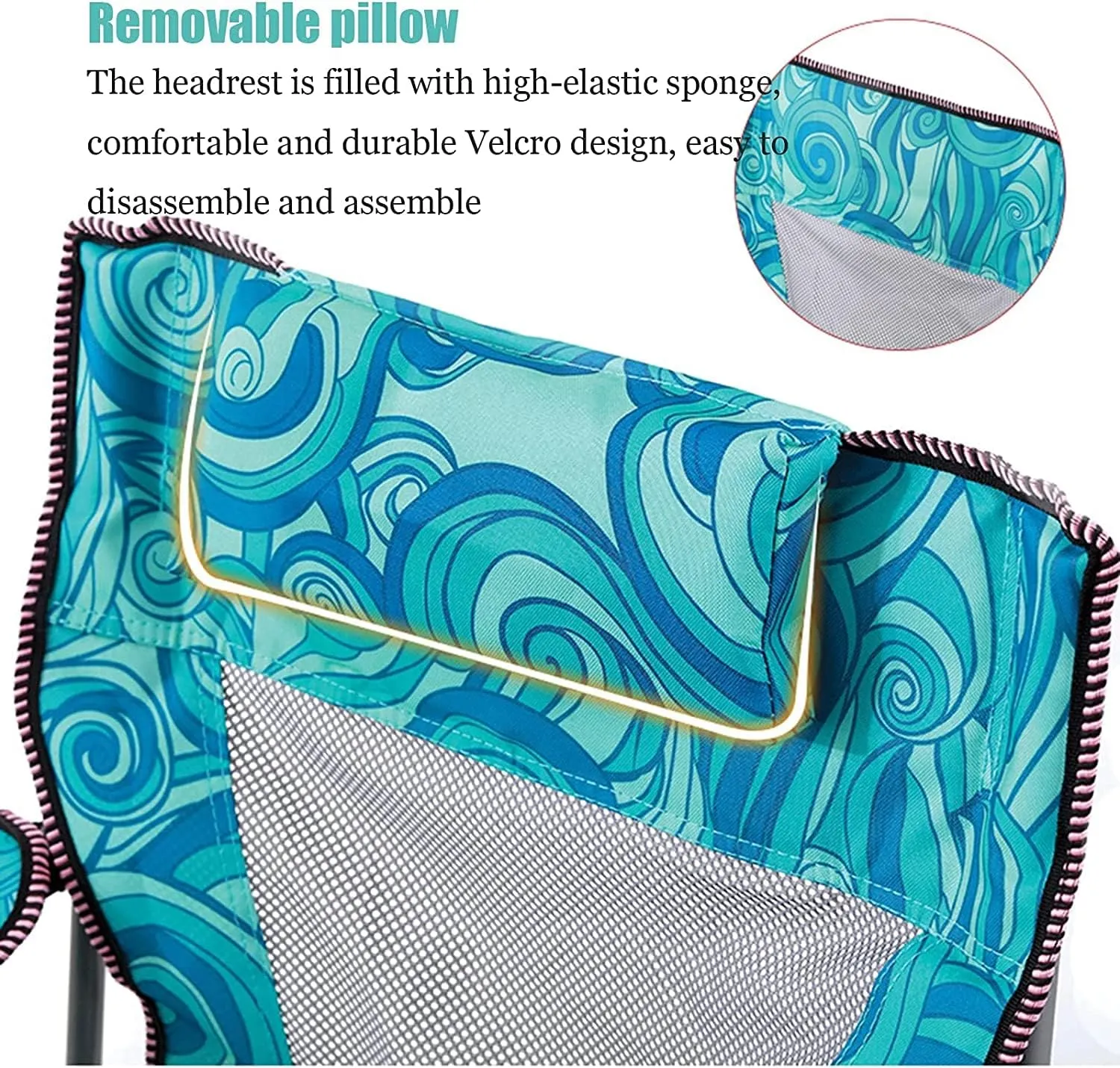 Camping Chair Camp Chair Portable Camping Chair with Footrest Mesh Backrest Folding Reclining Lunch Break Bed Sitting Lying Dual-Purpose Beach Seat Folding Chairs Outdoor Fishing Chair (Col