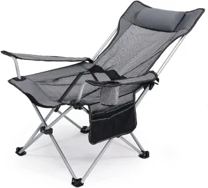 Camping Chair Camping Chair Recliner Lightweight Wear-Resistant Leisure Beach Chair, Easy Carry Fishing Chair with Cup Holder, Office Lunch Break Lounger with Legrest, 4 Styles