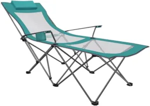 Camping Chair Outdoor Chair Foldable Chair Portable Camping Chair With Footrest Mesh Backrest Folding Reclining Lunch Break Bed Sitting Lying Dual-Purpose Beach Seat Folding Camping Chair ( Color : B