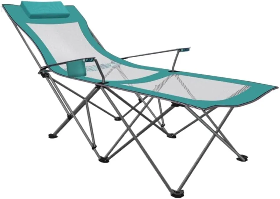 Camping Chair Outdoor Chair Foldable Chair Portable Camping Chair With Footrest Mesh Backrest Folding Reclining Lunch Break Bed Sitting Lying Dual-Purpose Beach Seat Folding Camping Chair ( Color : B