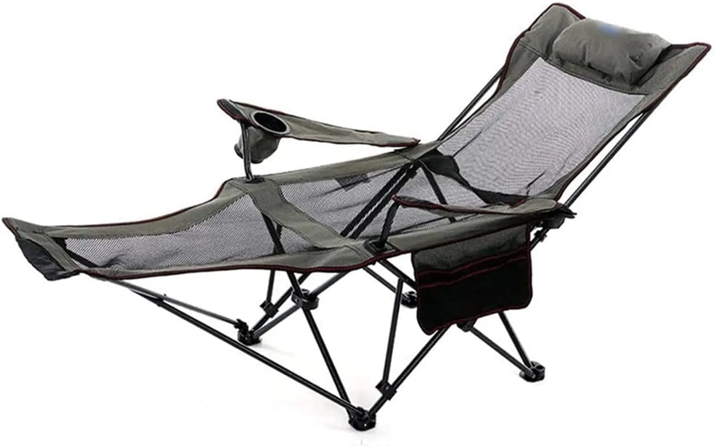 Camping Chair Outdoor Recliner and Lounge Chair Backpacking Folding Chair with Built in Headrest and Footrest Oxford Fabric Material for Camping Fishing