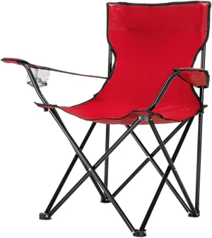 Camping Chairs Folding Chairs Portable Beach Chair with Mesh Beverage Holder and 600D Oxford Cloth Outdoor Fishing Camp Chair Small Support 230 lbs(Red)