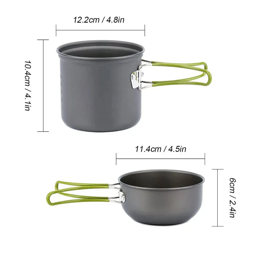 Camping Cookware Mess Kit Ultralight Camping Pot Set