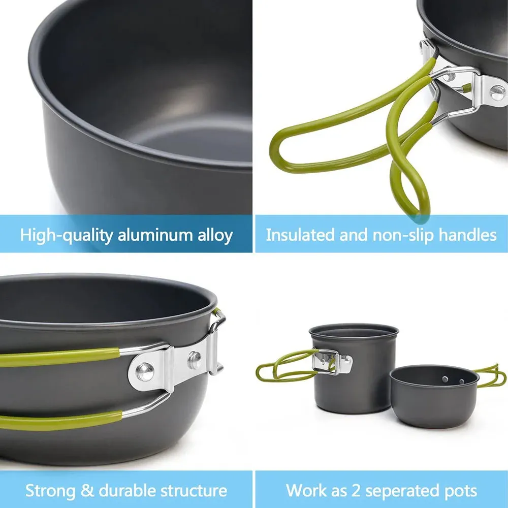 Camping Cookware Mess Kit Ultralight Camping Pot Set