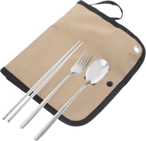 Camping Cookware Set Mess Kit Outdoor Cutlery Picnic Utensils 1 Set Tableware Storage Bag