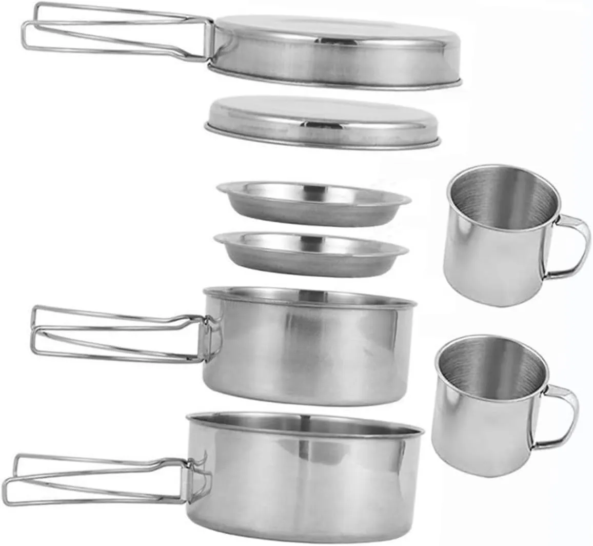 Camping Cookware Set Portable Camping Cooking Pot Cooking Pan Kit Lightweight Compact Multi-Purpose Outdoor Supplies
