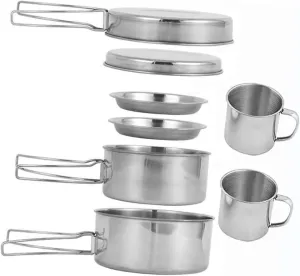 Camping Cookware Set Portable Camping Cooking Pot Cooking Pan Kit Lightweight Compact Multi-Purpose Outdoor Supplies