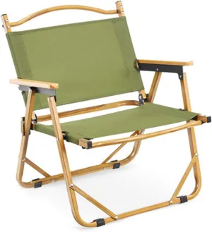 Camping Directors Chair, Heavy Duty Oversized Portable Folding Chair with Wooden Armrests for Beach, Fishing,Trip,Picnic,Lawn,Concert Outdoor Foldable Camp Chairs, 51x41x61cm, Green