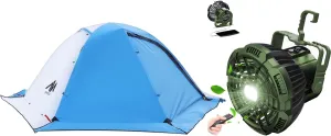 Camping Fan   4 Person Tent, Blue 2 Person Backpacking & Rechargeable Fan with LED Light & Remote Control, 7800mAh Portable Led Light Camping Lantern Fan USB Desk Ceilling Fan