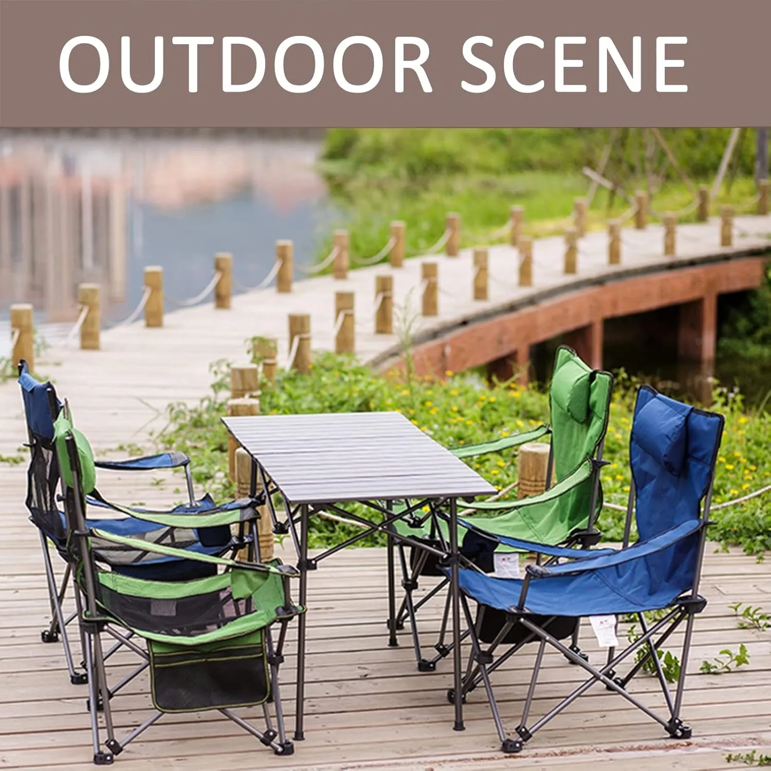 Camping Folding Chair Oversized for Outdoor Heavy Duty Foldable Camp Chair Outside for Adults, with Cup Bag and Storage Bag,Orange