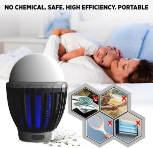 Camping Lamp Bug Zapper Tent Light Bulb - Port Led and Emergency Hanging Lantern with Waterproof USB Rechargeable Battery for Outdoor Backpacking kit 2 unid varias cores